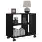 vidaXL Mesa auxiliar madera contrachapada negro brillante 70x35x55 cm vidaXL Mesa auxiliar madera contrachapada negro brillante 70x35x55 cm