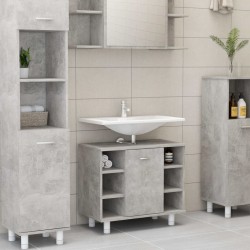 vidaXL Armario de baño contrachapada gris hormigón 60x32x53,5 cm