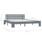 vidaXL Estructura de cama de madera maciza de pino gris 160x200 cm vidaXL Estructura de cama de madera maciza de pino gris 160x200 cm