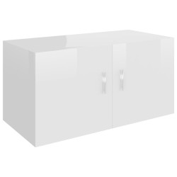 vidaXL Armario de pared madera ingeniería gris brillo 80x39x40 cm