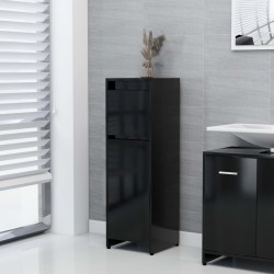 vidaXL Armario de baño madera contrachapada negro 30x30x95 cm