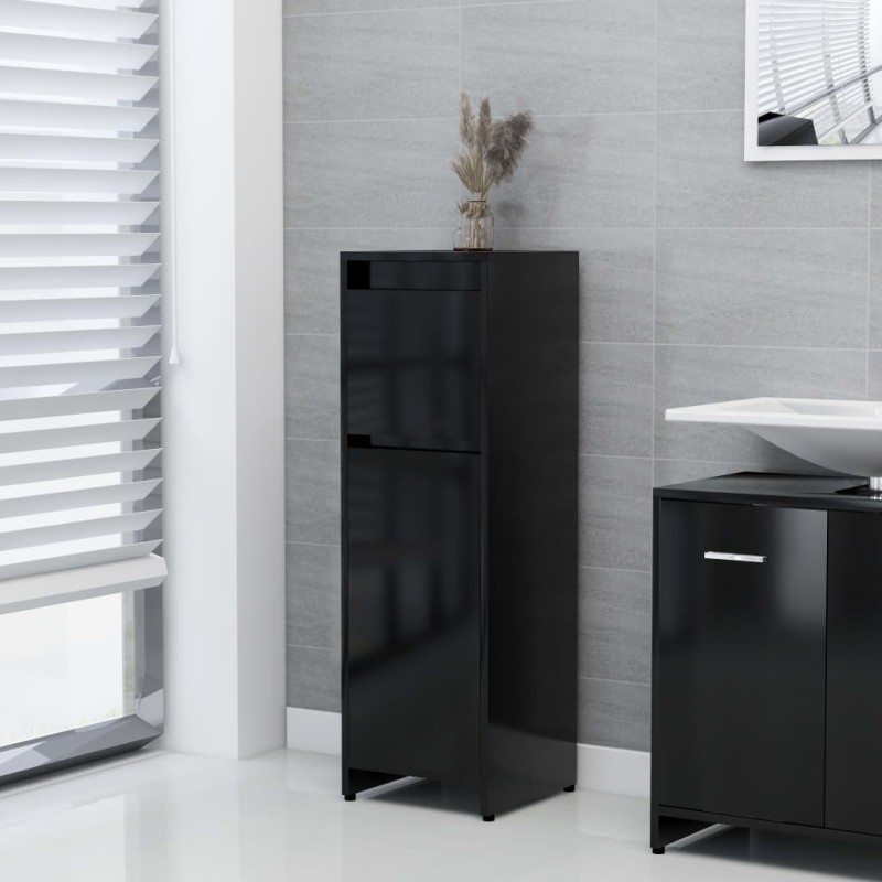 vidaXL Armario de baño madera contrachapada negro 30x30x95 cm vidaXL Armario de baño madera contrachapada negro 30x30x95 cm