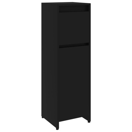 vidaXL Armario de baño madera contrachapada negro 30x30x95 cm