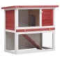 vidaXL Jaula conejera con 1 puerta madera rojo