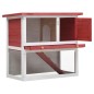 vidaXL Jaula conejera con 1 puerta madera rojo