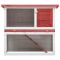vidaXL Jaula conejera con 1 puerta madera rojo