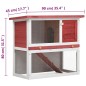 vidaXL Jaula conejera con 1 puerta madera rojo