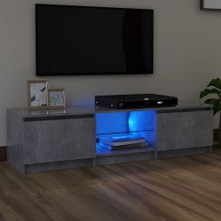 vidaXL Mueble de TV con luces LED gris hormigón 140x40x35,5 cm