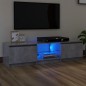 vidaXL Mueble de TV con luces LED gris hormigón 140x40x35,5 cm