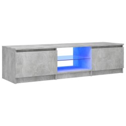 vidaXL Mueble de TV con luces LED gris hormigón 140x40x35,5 cm