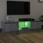 vidaXL Mueble de TV con luces LED gris hormigón 140x40x35,5 cm