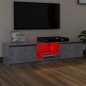 vidaXL Mueble de TV con luces LED gris hormigón 140x40x35,5 cm