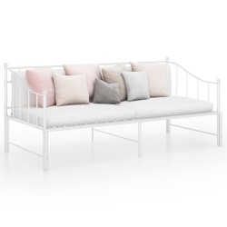 vidaXL Estructura de sofá cama extraíble de metal blanco 90x200 cm