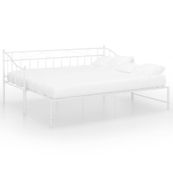vidaXL Estructura de sofá cama extraíble de metal blanco 90x200 cm