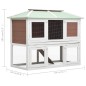 vidaXL Conejera jaula de animales con doble piso de madera marrón vidaXL Conejera jaula de animales con doble piso de madera marrón