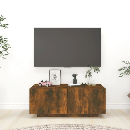 vidaXL Mueble para TV madera contrachapada roble ahumado 100x35x40 cm