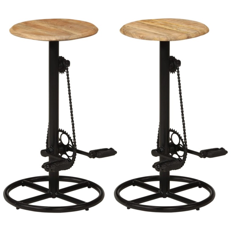 vidaXL Taburetes de cocina 2 unidades madera maciza de mango vidaXL Taburetes de cocina 2 unidades madera maciza de mango