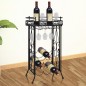 vidaXL Botellero de metal con soportes para copas para 9 botellas vidaXL Botellero de metal con soportes para copas para 9 botellas