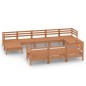 vidaXL Set de muebles de jardín 10 pzas madera maciza pino marrón miel vidaXL Set de muebles de jardín 10 pzas madera maciza pino marrón miel