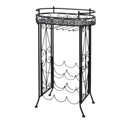 vidaXL Botellero de metal con soportes para copas para 9 botellas 