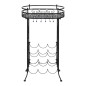 vidaXL Botellero de metal con soportes para copas para 9 botellas vidaXL Botellero de metal con soportes para copas para 9 botellas