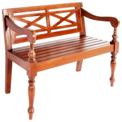 vidaXL Banco Batavia madera maciza de caoba marrón oscuro 98 cm