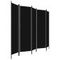 vidaXL Biombo divisor de 5 paneles negro 250x180 cm vidaXL Biombo divisor de 5 paneles negro 250x180 cm