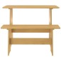 vidaXL Mesa de comedor con banco de madera maciza marrón miel vidaXL Mesa de comedor con banco de madera maciza marrón miel