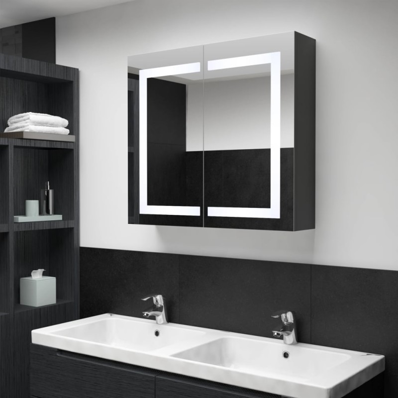 vidaXL Mueble de baño con espejo LED 80x12,2x68 cm vidaXL Mueble de baño con espejo LED 80x12,2x68 cm