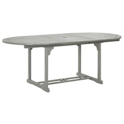 vidaXL Mesa de jardín madera maciza de acacia gris 200x100x75 cm
