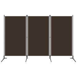 vidaXL Biombo divisor de 3 paneles marrón 260x180 cm
