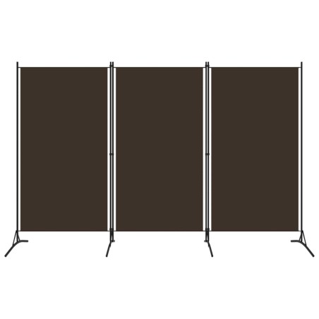vidaXL Biombo divisor de 3 paneles marrón 260x180 cm
