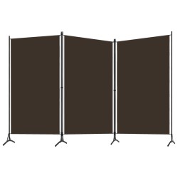 vidaXL Biombo divisor de 3 paneles marrón 260x180 cm