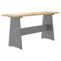 vidaXL Mesa de comedor con banco madera maciza gris y marrón miel vidaXL Mesa de comedor con banco madera maciza gris y marrón miel