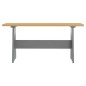 vidaXL Mesa de comedor con banco madera maciza gris y marrón miel vidaXL Mesa de comedor con banco madera maciza gris y marrón miel