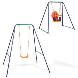 vidaXL Columpio 2 en 1 para niño y para bebé naranja
