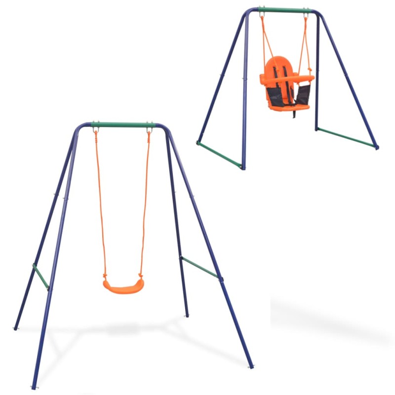 vidaXL Columpio 2 en 1 para niño y para bebé naranja vidaXL Columpio 2 en 1 para niño y para bebé naranja