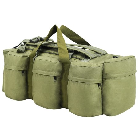 vidaXL Bolso de lona estilo militar 3-en-1 90 L verde oliva