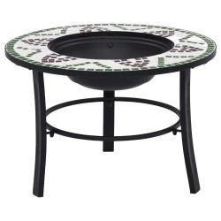 vidaXl Brasero de mosaico cerámica verde 68 cm