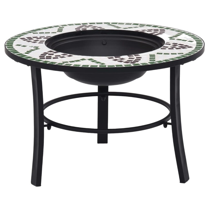 vidaXl Brasero de mosaico cerámica verde 68 cm vidaXl Brasero de mosaico cerámica verde 68 cm