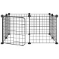 vidaXL Jaula para mascotas de 8 paneles con puerta acero negro 35x35cm vidaXL Jaula para mascotas de 8 paneles con puerta acero negro 35x35cm