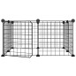 vidaXL Jaula para mascotas de 8 paneles con puerta acero negro 35x35cm vidaXL Jaula para mascotas de 8 paneles con puerta acero negro 35x35cm