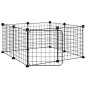 vidaXL Jaula para mascotas de 8 paneles con puerta acero negro 35x35cm vidaXL Jaula para mascotas de 8 paneles con puerta acero negro 35x35cm