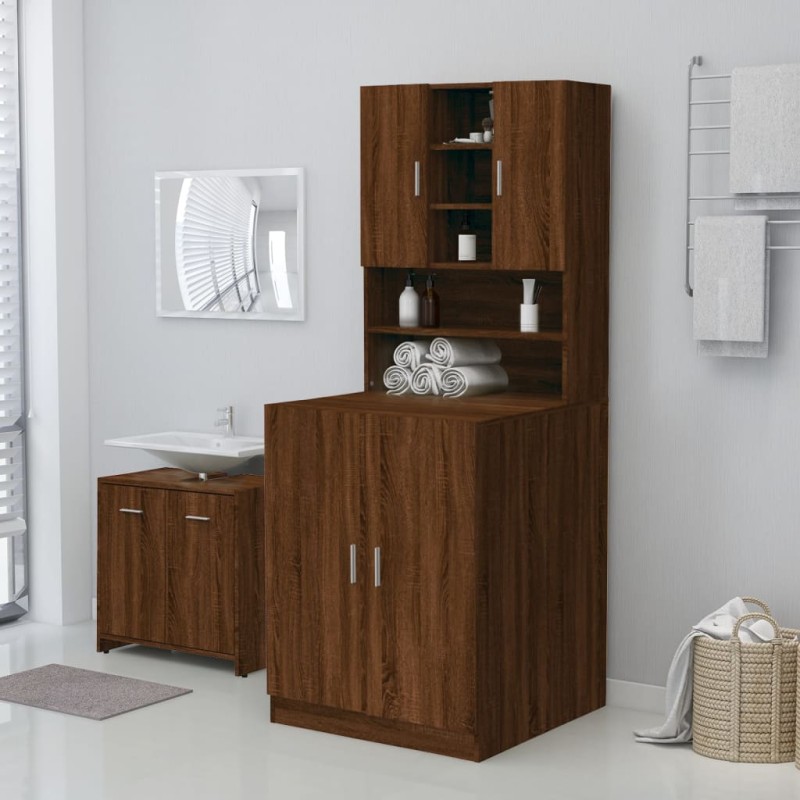 vidaXL Armario de lavadora color roble marrón 71x71,5x91,5 cm vidaXL Armario de lavadora color roble marrón 71x71,5x91,5 cm