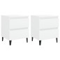 vidaXL Mesitas de noche 2 uds madera contrachapada blanco 40x35x50 cm