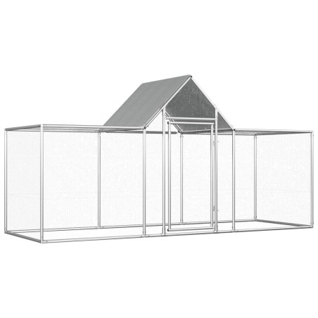 vidaXL Gallinero acero galvanizado 3x1x1,5 m