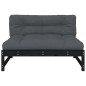 vidaXL Sofá central madera maciza de pino negro 120x80 cm vidaXL Sofá central madera maciza de pino negro 120x80 cm