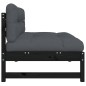 vidaXL Sofá central madera maciza de pino negro 120x80 cm vidaXL Sofá central madera maciza de pino negro 120x80 cm