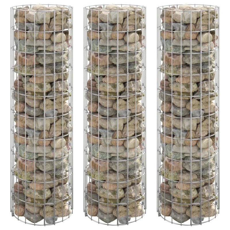 vidaXL Arriate gaviones circular 3 uds acero galvanizado Ø30x100 cm vidaXL Arriate gaviones circular 3 uds acero galvanizado Ø30x100 cm
