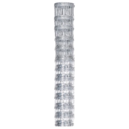vidaXL Valla de jardín de acero galvanizado plateado 50x1,25 m